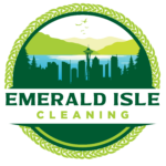 emerald isle cleaning logo highlights the Seattle skyline